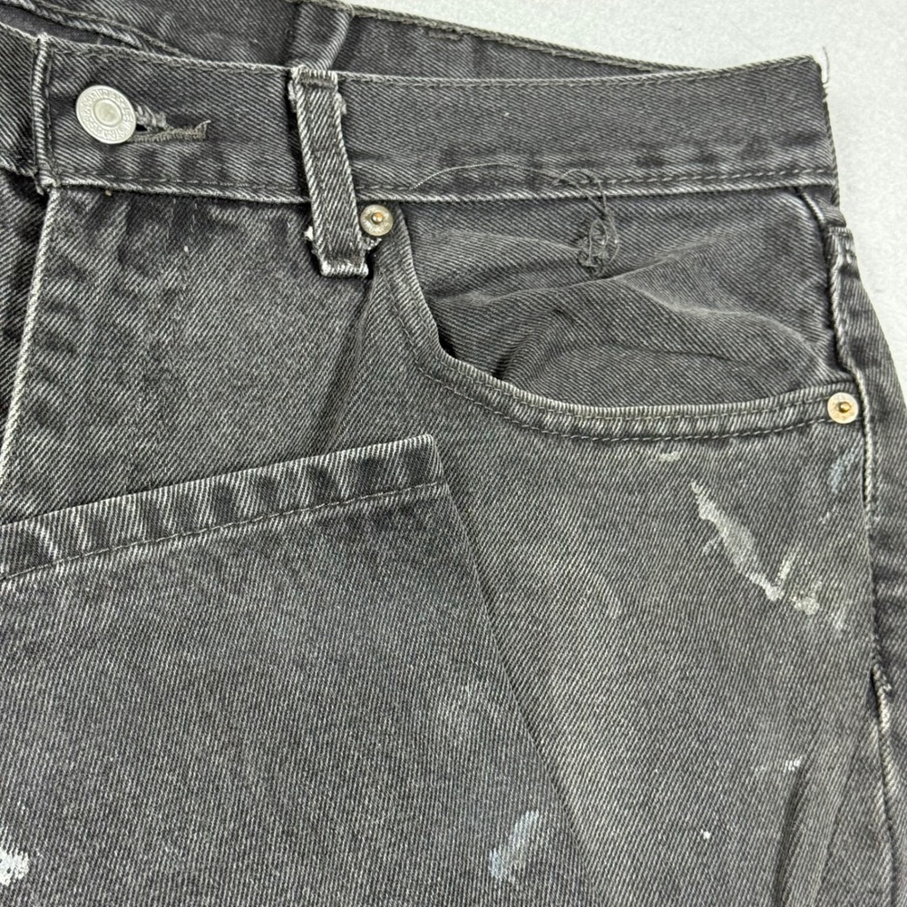 Levis 550 Relaxed Fit Tapered Leg Jeans Faded Black Paint Splatter Mens 38x30